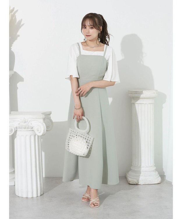 earth music&ecology ＳＥＴ２点ケープ＋キャミワンピース Black