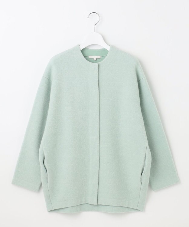 自由区 【洗える】ブークレーニット アウター アクア