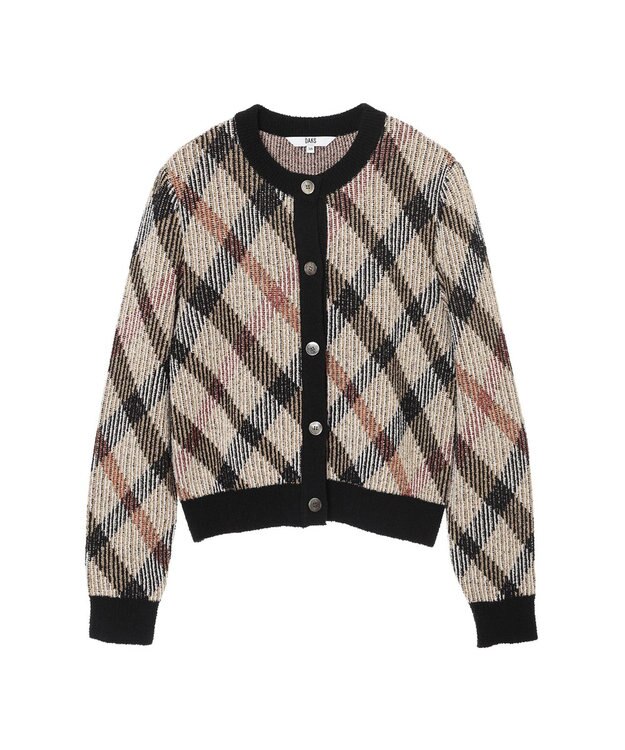 DAKS ビッグチェック ジャカード クルーネックカーディガン ハウスチェック