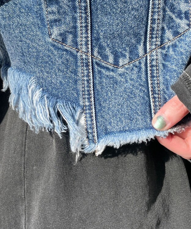 WEGO デニムショートベスト デニム中濃加工色