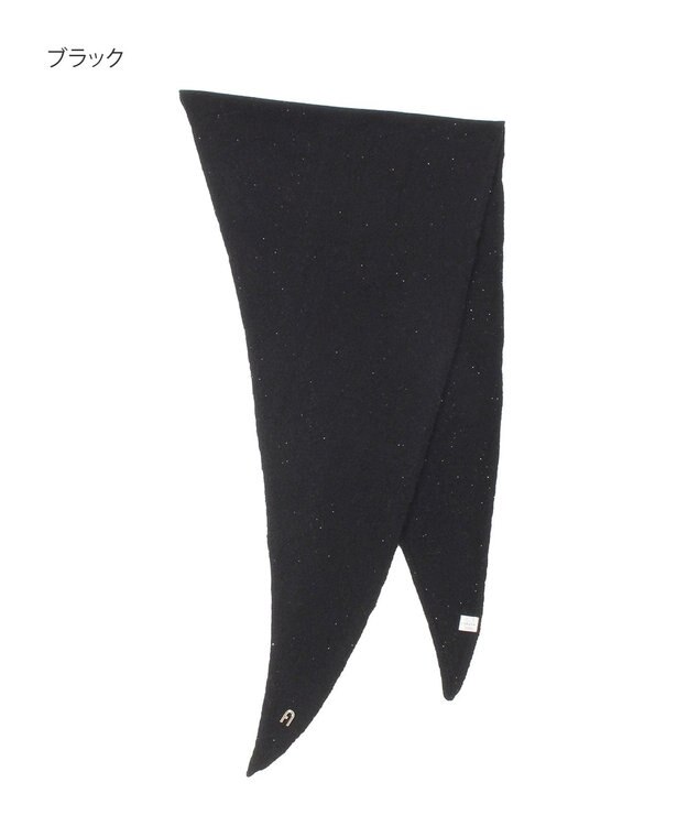 MOONBAT FURLA(フルラ）カシミヤ スパンコール トライアングルストール ブラック