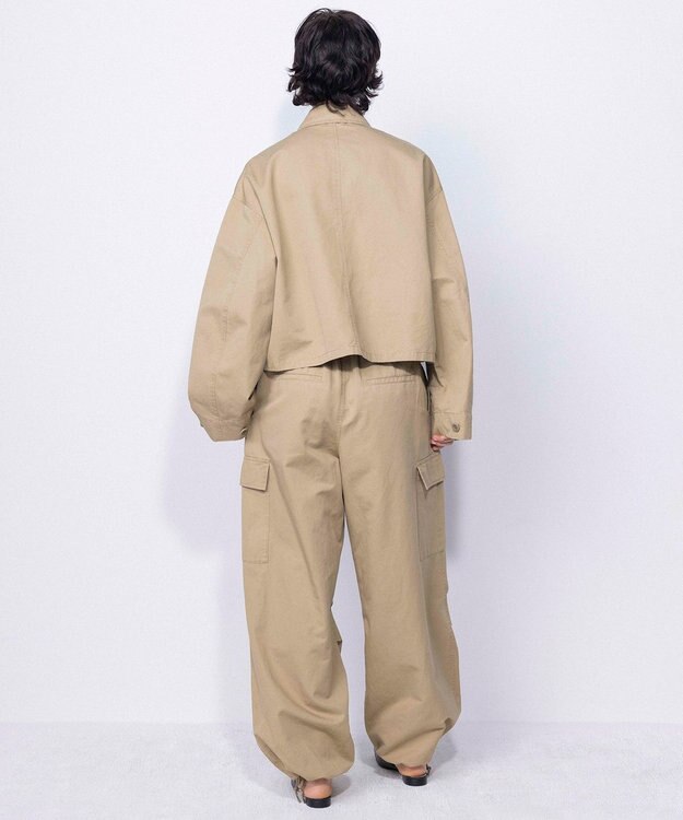 NAVE 【ReNAVE・セットアップ可/洗える】コットンリネンカルゼ ショートジャケット ベージュ系