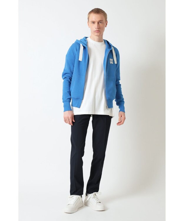 DAKS ロゴジップアップ スウェットパーカー ブルー