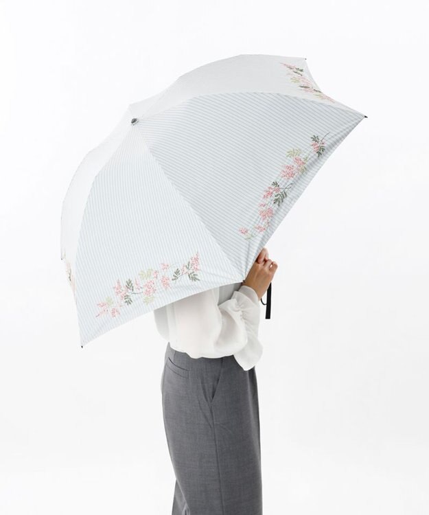 AURORA JILL STUART（ジル スチュアート）ミモザ刺しゅう晴雨兼用傘(折りたたみ傘) オフホワイト