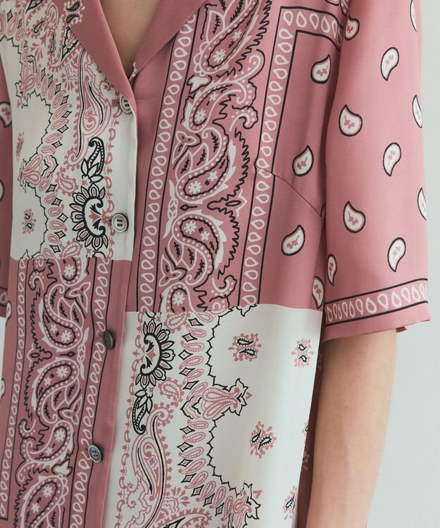 GRACE CONTINENTAL バンダナプリントシャツドレス ピンク