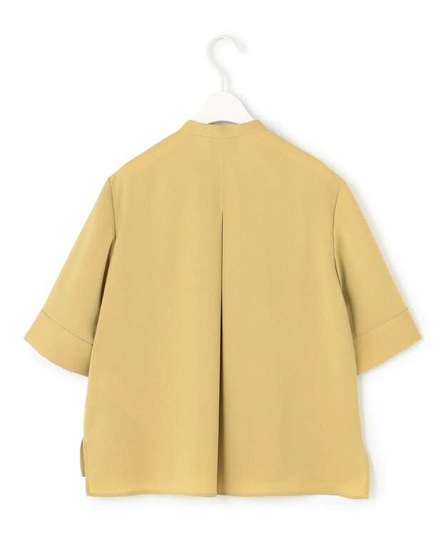 ICB L 【WEB限定・接触冷感・UVケア・吸水速乾・防シワ・洗える】 ドレープツイル クロップドシャツ クリームカーキ系