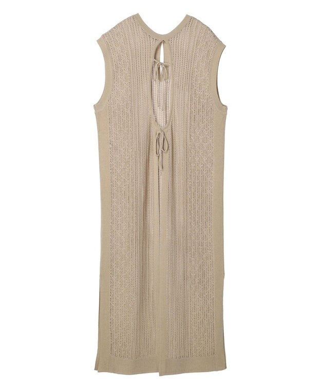 Green Parks 前後２Ｗａｙ　透かし柄ニットワンピース Beige