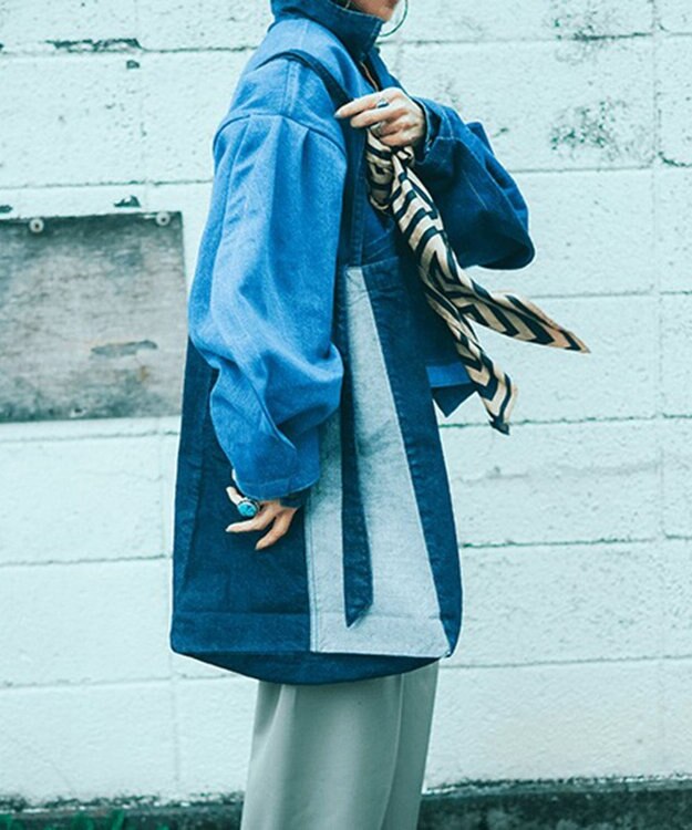 woadblue 【157】DENIM TIE TOTE デニムトートバッグ ブルー BLUE