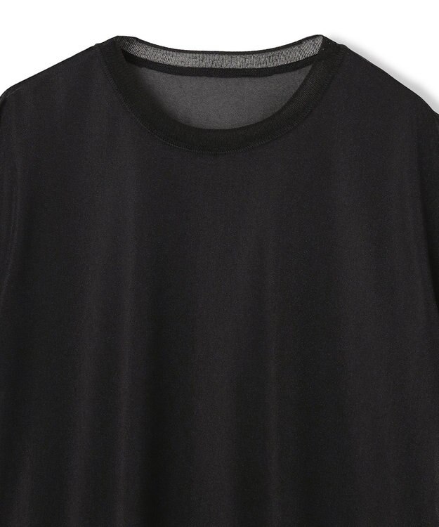 BEIGE， SELEN / リブコンビ シアーTシャツ Black