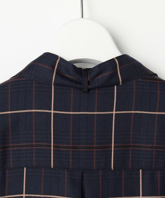 J.PRESS LADIES S サイロチェック ストライプ ブラウス ネイビーチェック系