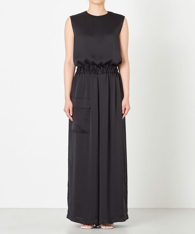 NAVE 【Nave・洗える】ヴィンテージサテン オールインワン ブラック系