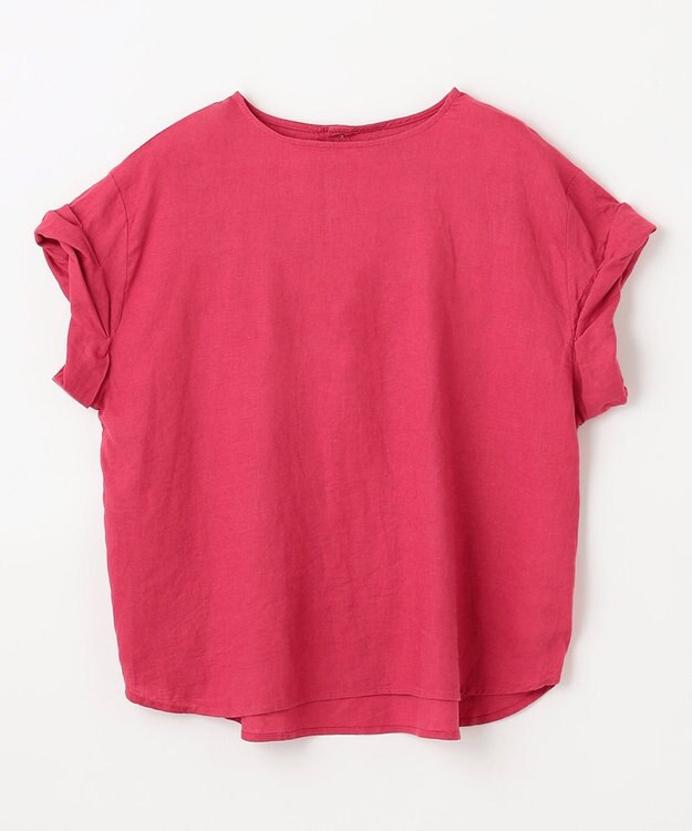 ANY 【手洗い可】ヨーロピアンリネンツイストスリーブブラウス レッド