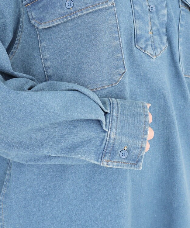 CRAFT STANDARD BOUTIQUE 裏起毛デニムヘンリーワンピース Blue