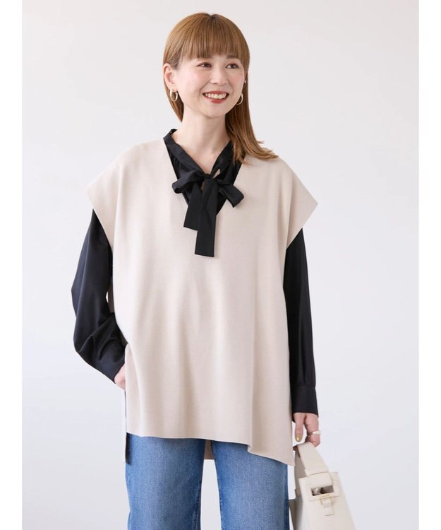 AMERICAN HOLIC Ｖネックニットベスト Gray Beige