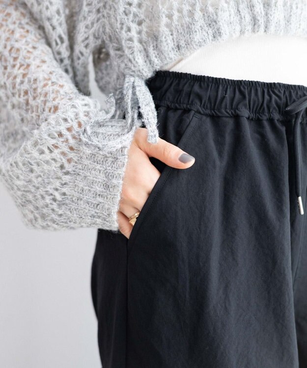 WEGO 【ウエストゴム】イージーパラシュートカーゴパンツ ブラック