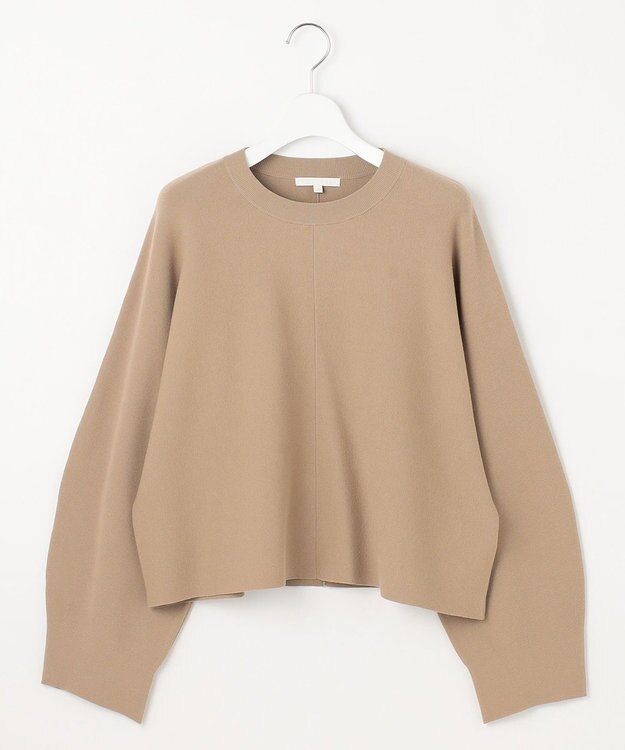 自由区 L 【セットアップ対応・洗える】レーヨンストレッチプルオーバー ニット ダークベージュ