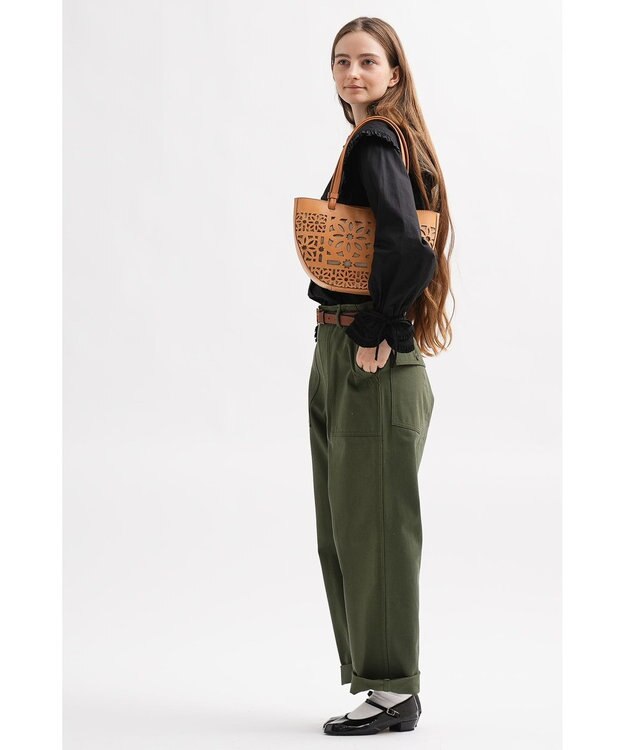 genten セイル カットワーク トートバッグ ヌメベージュ