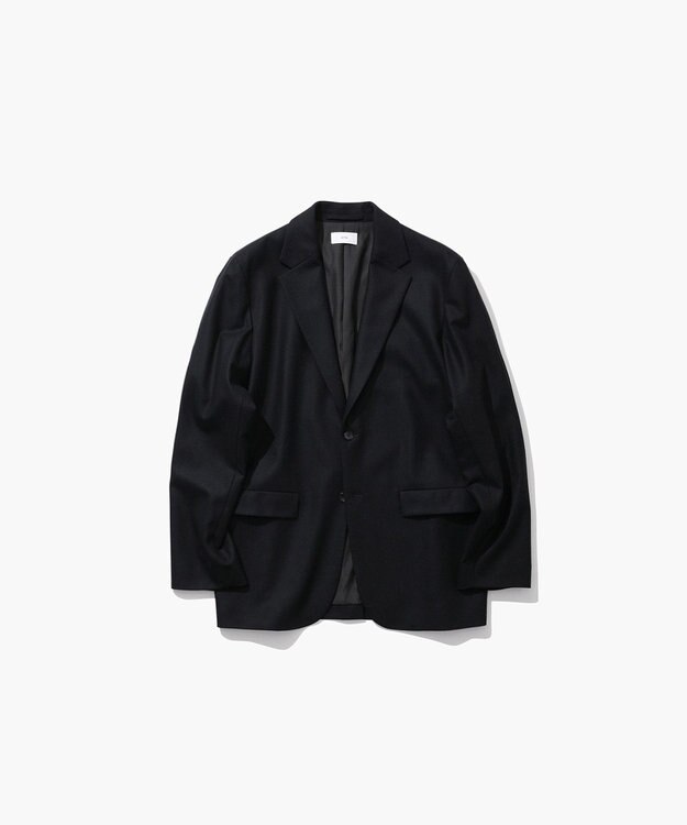ATON MERINO COLLEGE FLANNEL | テーラードジャケット - UNISEX BLACK