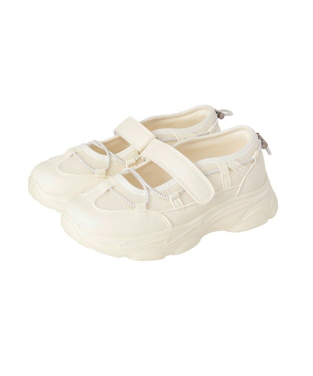 Green Parks ドロストコードメッシュスニーカー Off White