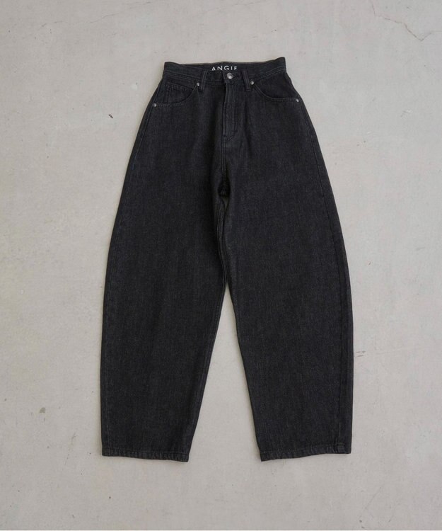WEGO 【ANGIE VINTAGE/SMLサイズ展開】カーブデニムパンツ ブラック