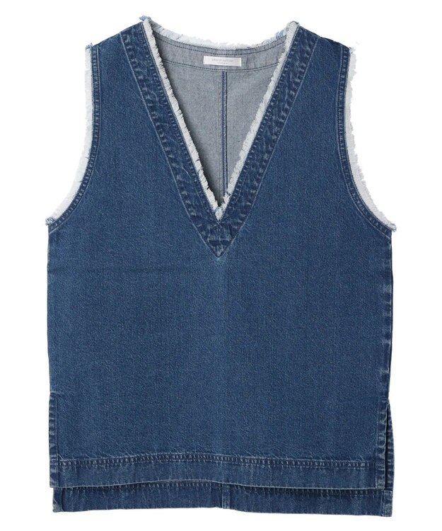 Green Parks Ｖネックフリンジベスト Light Indigo