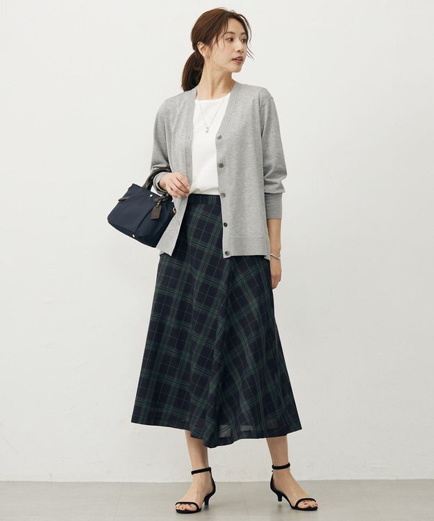 J.PRESS LADIES L Vis/Peスパーク ニット カーディガン トップグレー系