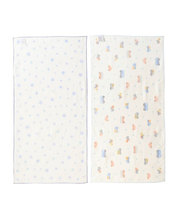 MIKI HOUSE HOT BISCUITS 出産準備セット 通年用(総柄) ブルー