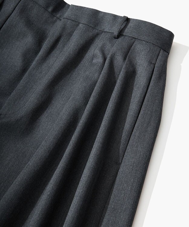 ATON COMPACT WOOL | 3タックワイドパンツ CHARCOAL GRAY