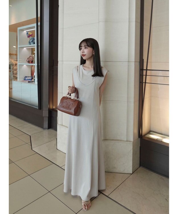 Green Parks カットワークデザインカットソーワンピース Beige