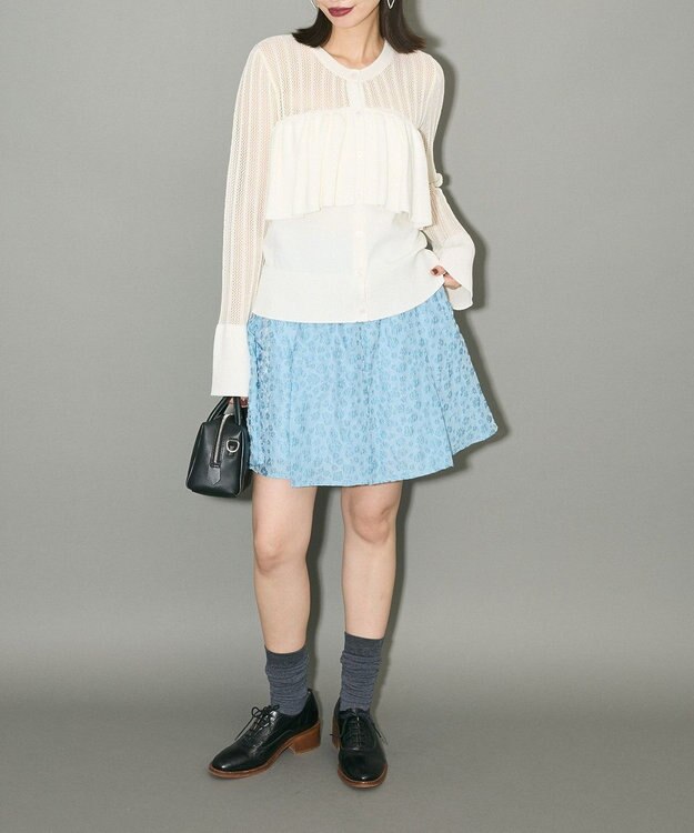 Green Parks ２ＷＡＹ　ラッフル切替ニットトップス Ivory