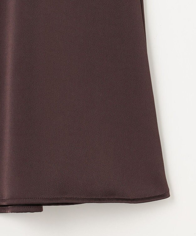 ANY SIS 【洗える】ダルサテンナロー スカート ブラウン