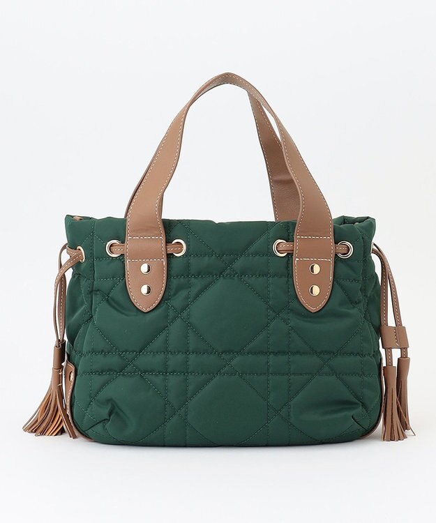 LA BAGAGERIE グリッドキルティングトート ダークグリーン
