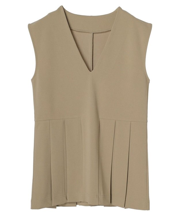 Green Parks ・Ｐｅｔｉｔ　Ｆｌｅｕｒ　サイドプリーツベスト Gray Beige