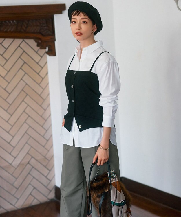 23区 【CLASSY.2月号掲載/洗える】CANCLINI ベーシック シャツ ホワイト系