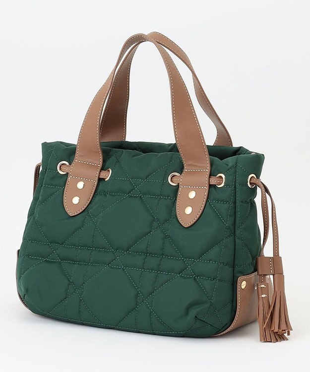 LA BAGAGERIE グリッドキルティングトート ダークグリーン