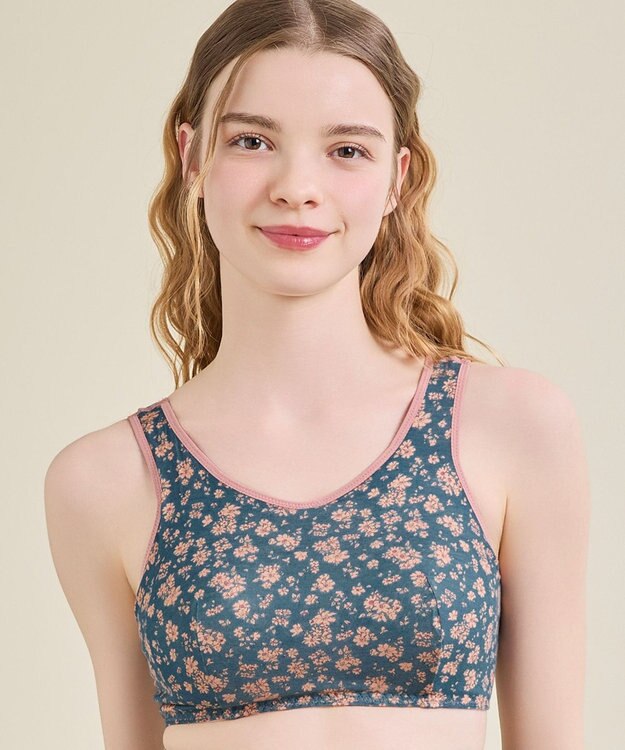 une nana cool ナイトアップブラ MADE WITH LIBERTY FABRIC コーラル