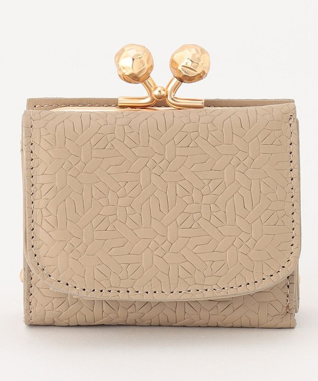 UNBILLION perche 抗菌レザー型押し外がまミニウォレット グレー