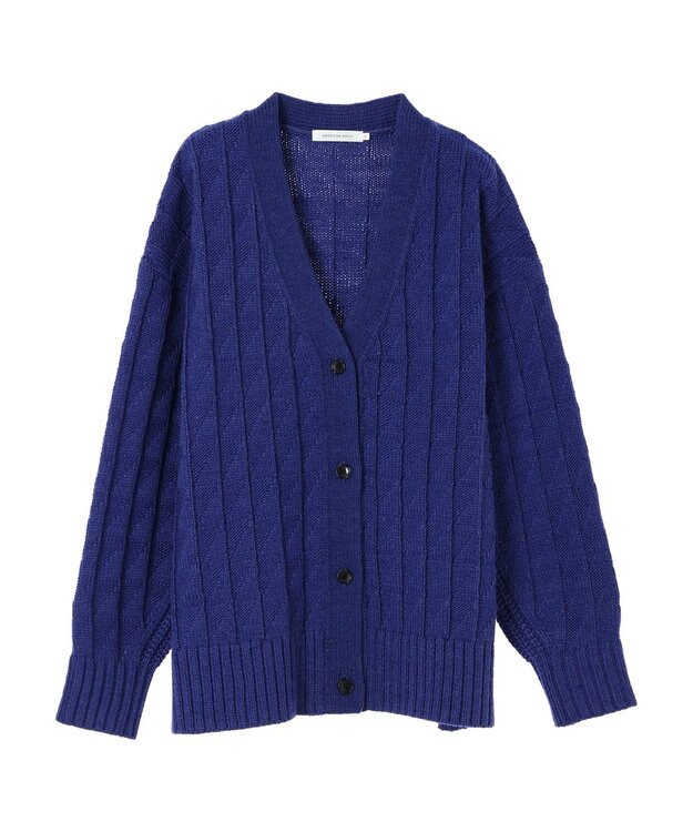 AMERICAN HOLIC スクエア柄Ｖネックニットカーディガン Blue