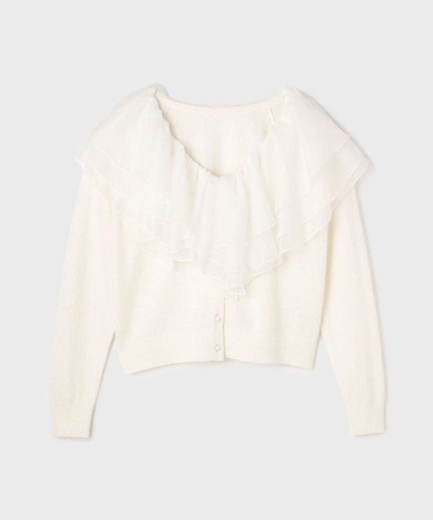 GRACE CONTINENTAL フリルニットカーディガン ホワイト