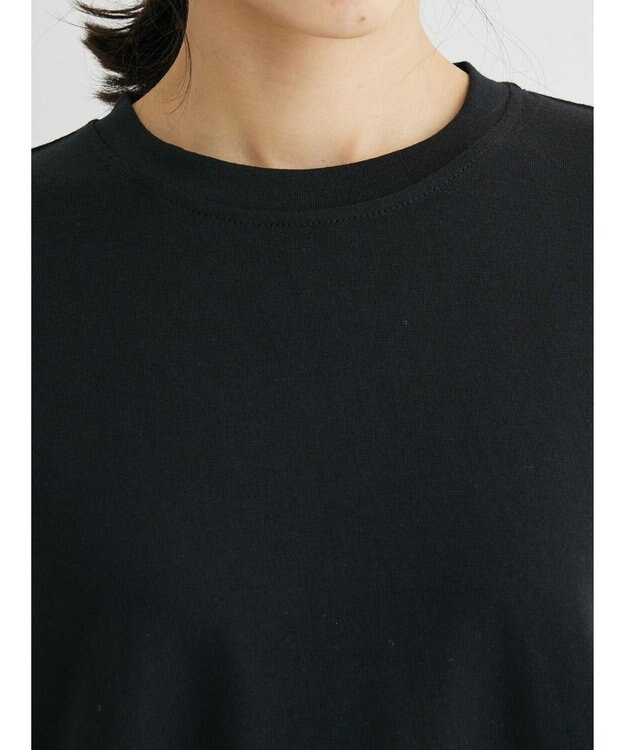 Green Parks 布帛ドッキング脇リボンプルオーバー Black