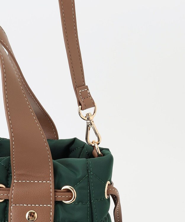 LA BAGAGERIE グリッドキルティングトート ダークグリーン