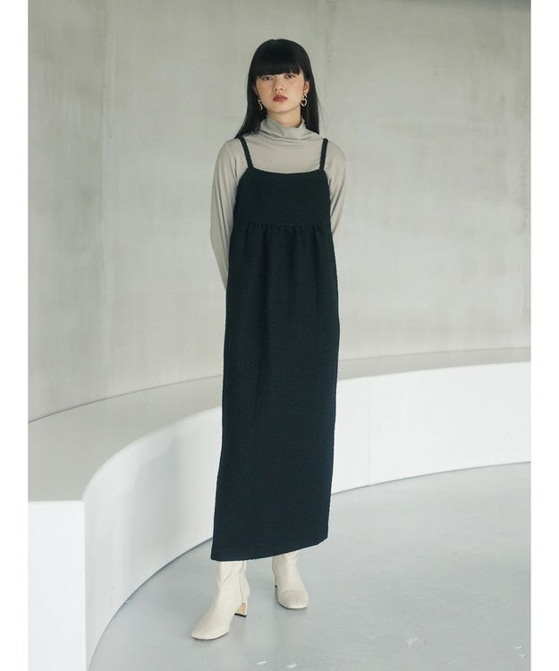 Green Parks armonia．表面感素材ジャンスカ Black