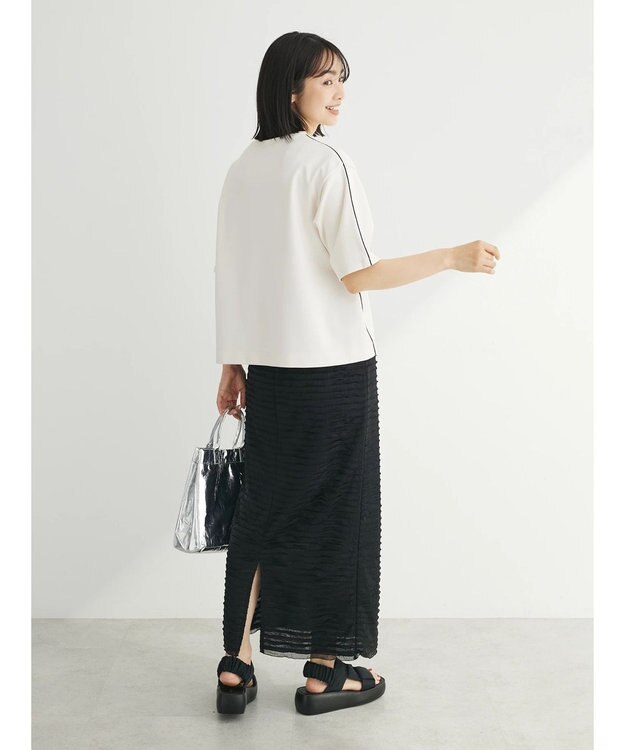 Green Parks ライン使いポンチカットプルオーバー Off White