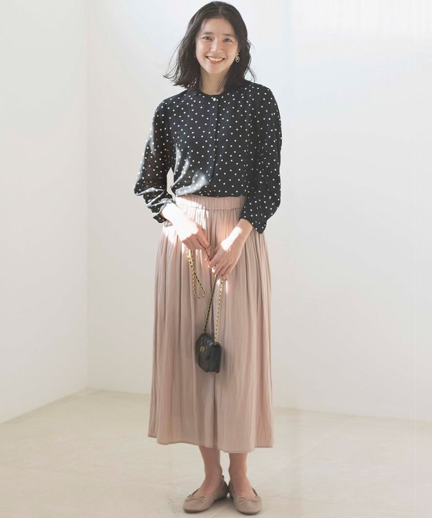 組曲 L ドットジョーゼットプリント ブラウス ブラック系5