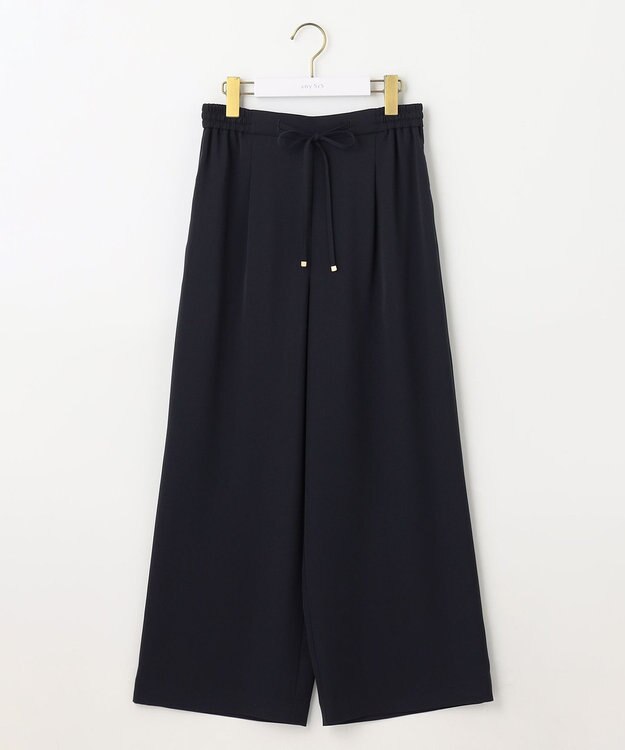 ANY SIS 【洗える】イージードロスト ワイドパンツ ネイビー