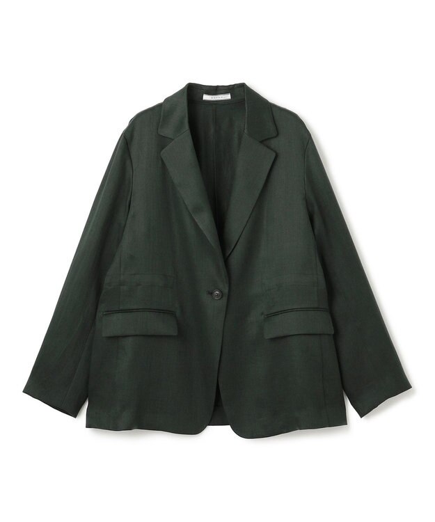 BEIGE， 【洗える】BERGAMOT / ウォッシャブルリネンバックドロストジャケット Forest Green
