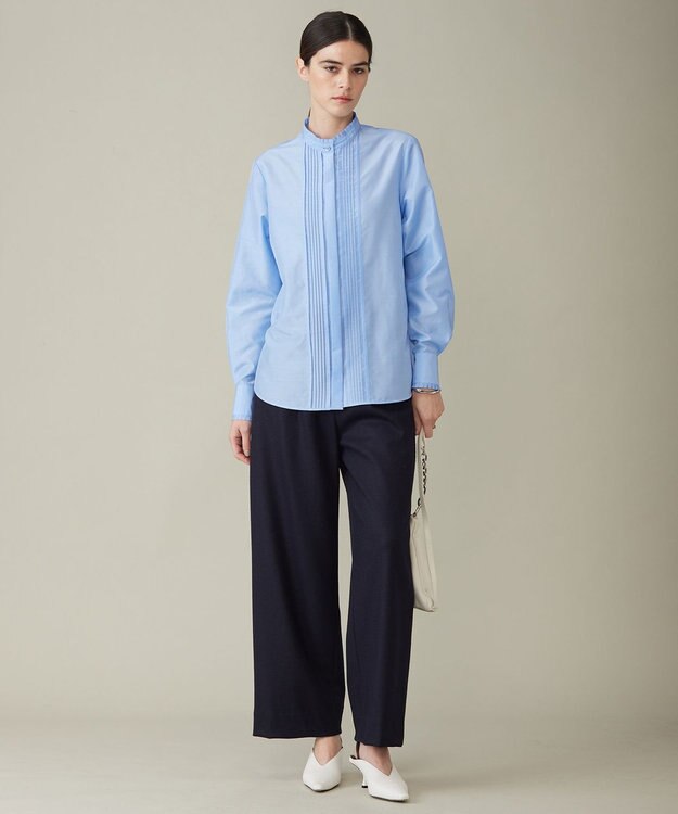 ICB 【洗える】 ウォッシャブルウールジャージー ワイドパンツ ネイビー系