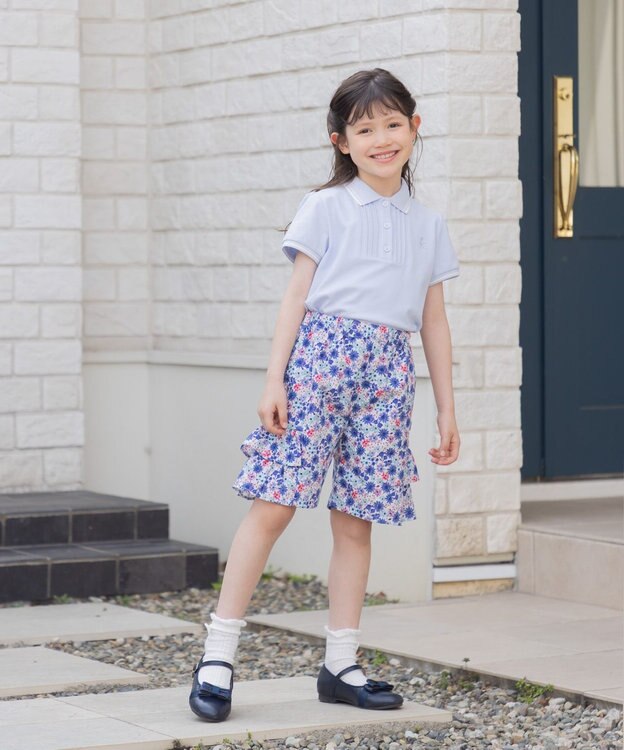 組曲 KIDS 【150-160㎝】サマーフラワー ショートパンツ ブルー