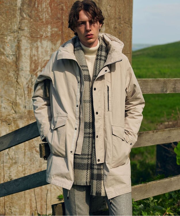 JOSEPH ABBOUD 【John Scott・スコットランド製・英国王室御用達】ブリティッシュウール マフラー ベージュ系4