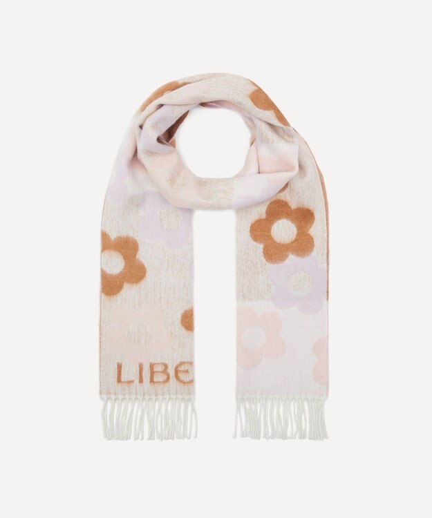 LIBERTY. フローラル モヘアスカーフ 35×220 ピンク